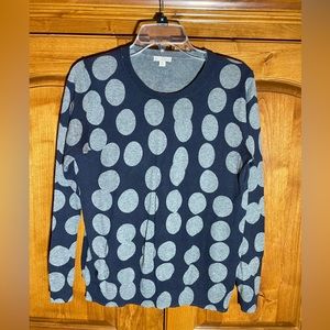 Gap Navy and Blue Polka Dot Sweater